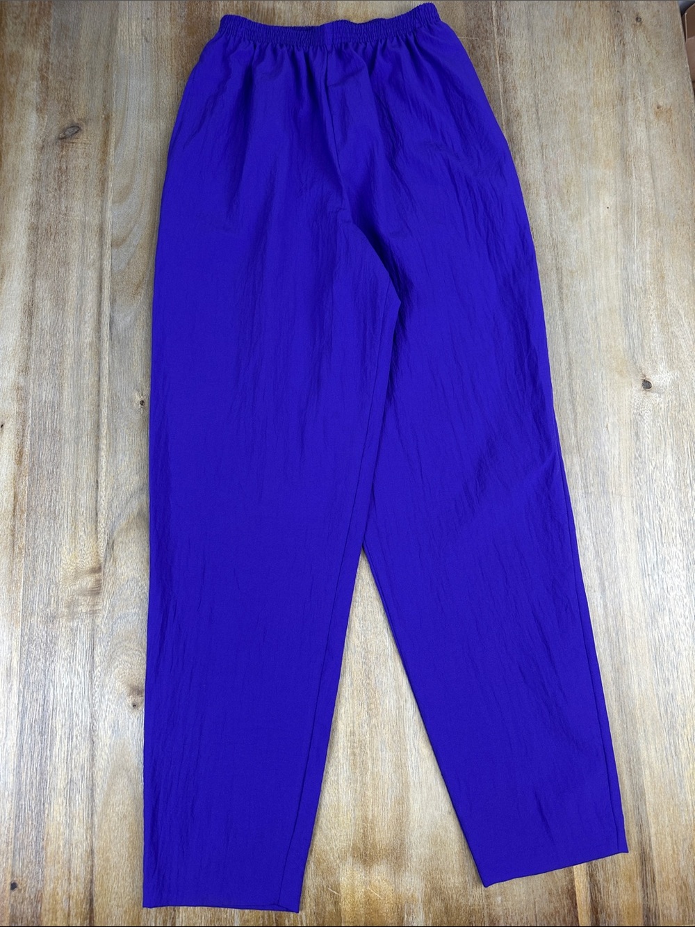 Vintage Teddi Sport PURPLE High-Waist Elastic Waist Pull on Pants